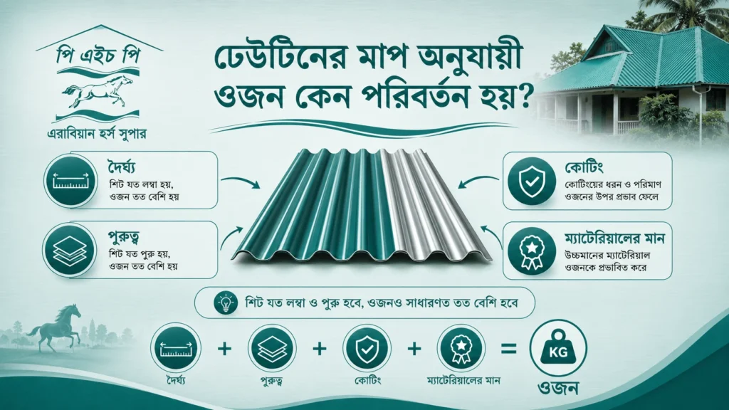 ঢেউটিনের মাপ অনুযায়ী ওজন কেন পরিবর্তন হয়