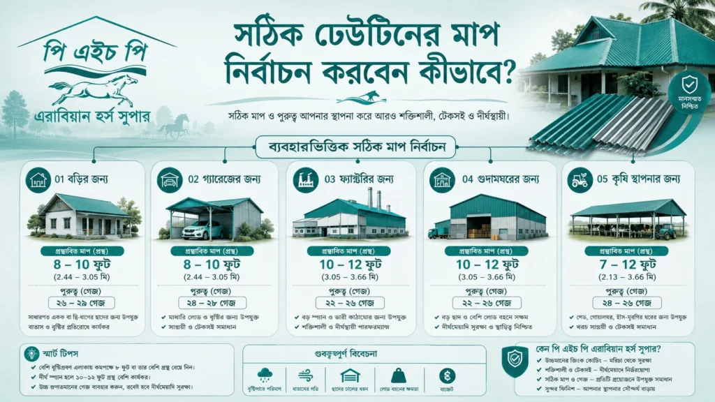 সঠিক ঢেউটিনের মাপ নির্বাচন করবেন কীভাবে