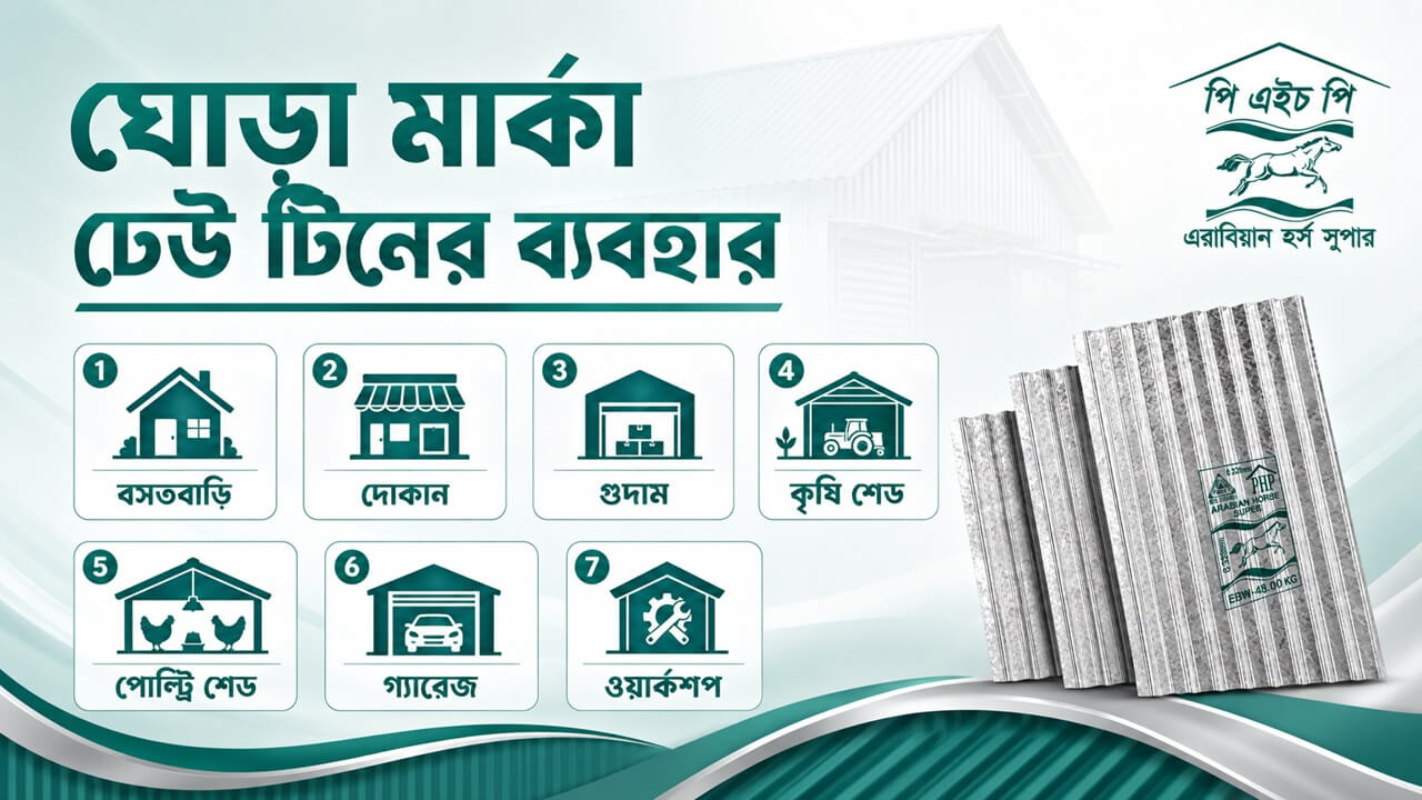 ঘোড়া মার্কা ঢেউ টিন এর ব্যবহার