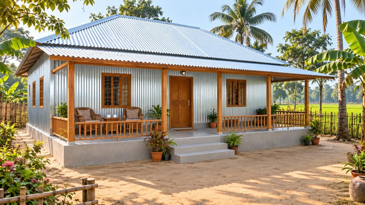 বারান্দাসহ টিনের ঘর